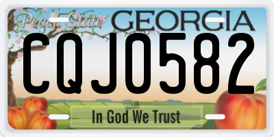 GA license plate CQJ0582