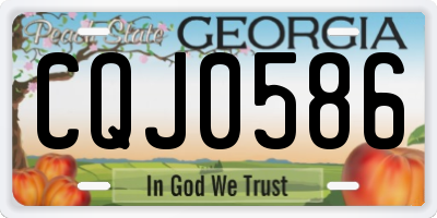 GA license plate CQJ0586