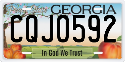 GA license plate CQJ0592