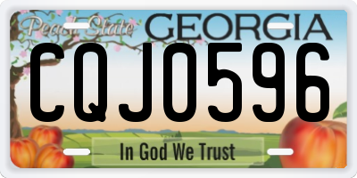GA license plate CQJ0596
