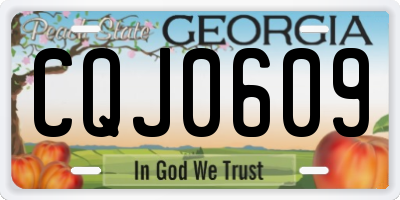 GA license plate CQJ0609