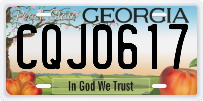 GA license plate CQJ0617