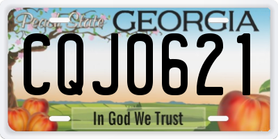 GA license plate CQJ0621