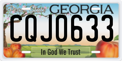 GA license plate CQJ0633