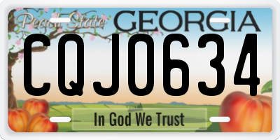 GA license plate CQJ0634
