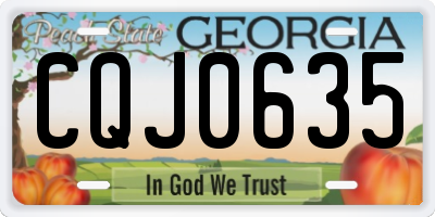 GA license plate CQJ0635