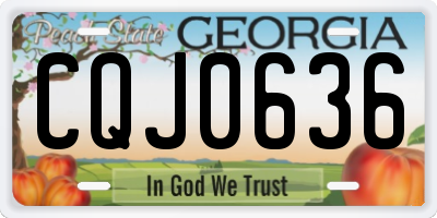 GA license plate CQJ0636