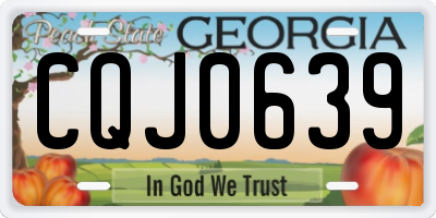 GA license plate CQJ0639
