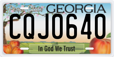 GA license plate CQJ0640