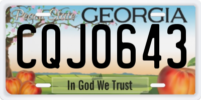 GA license plate CQJ0643
