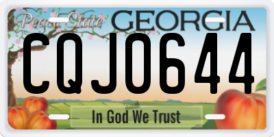 GA license plate CQJ0644