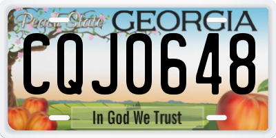 GA license plate CQJ0648