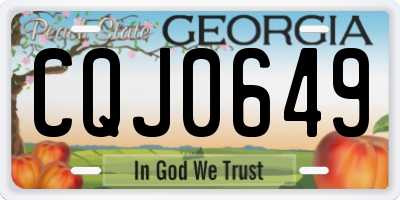 GA license plate CQJ0649