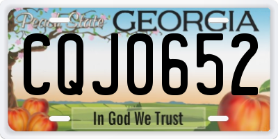 GA license plate CQJ0652