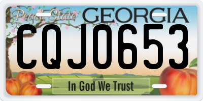 GA license plate CQJ0653