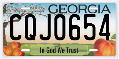 GA license plate CQJ0654