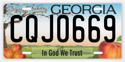 GA license plate CQJ0669