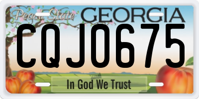 GA license plate CQJ0675