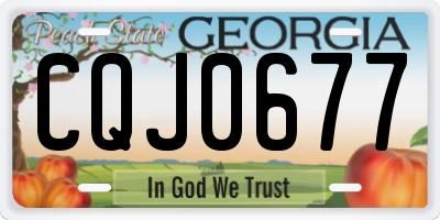 GA license plate CQJ0677