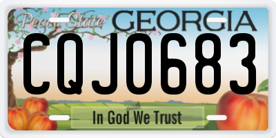 GA license plate CQJ0683