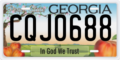 GA license plate CQJ0688