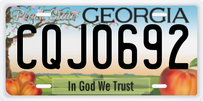GA license plate CQJ0692
