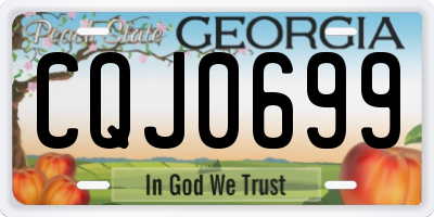 GA license plate CQJ0699