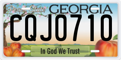 GA license plate CQJ0710