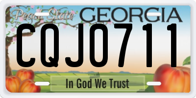 GA license plate CQJ0711