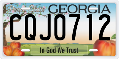 GA license plate CQJ0712