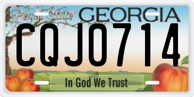 GA license plate CQJ0714
