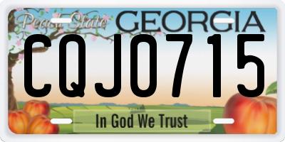 GA license plate CQJ0715