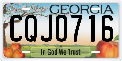 GA license plate CQJ0716