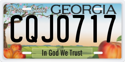 GA license plate CQJ0717