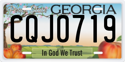 GA license plate CQJ0719