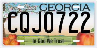 GA license plate CQJ0722
