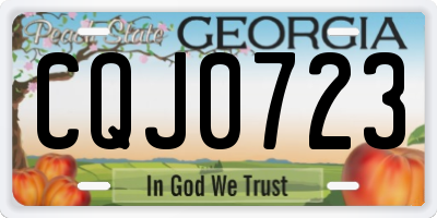 GA license plate CQJ0723