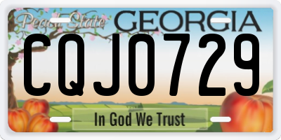 GA license plate CQJ0729