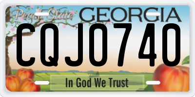 GA license plate CQJ0740