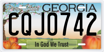 GA license plate CQJ0742