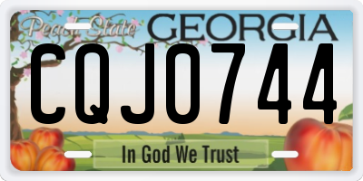 GA license plate CQJ0744