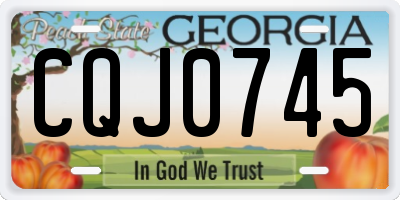 GA license plate CQJ0745
