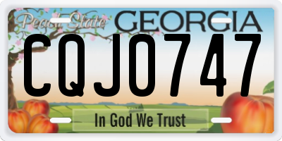 GA license plate CQJ0747