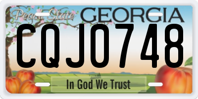 GA license plate CQJ0748
