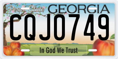 GA license plate CQJ0749