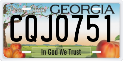 GA license plate CQJ0751