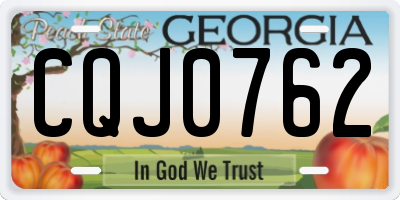 GA license plate CQJ0762