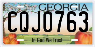 GA license plate CQJ0763
