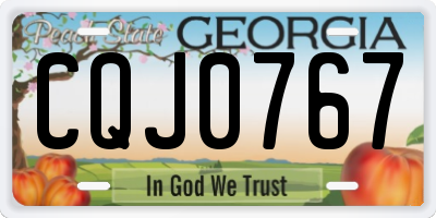GA license plate CQJ0767