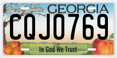 GA license plate CQJ0769